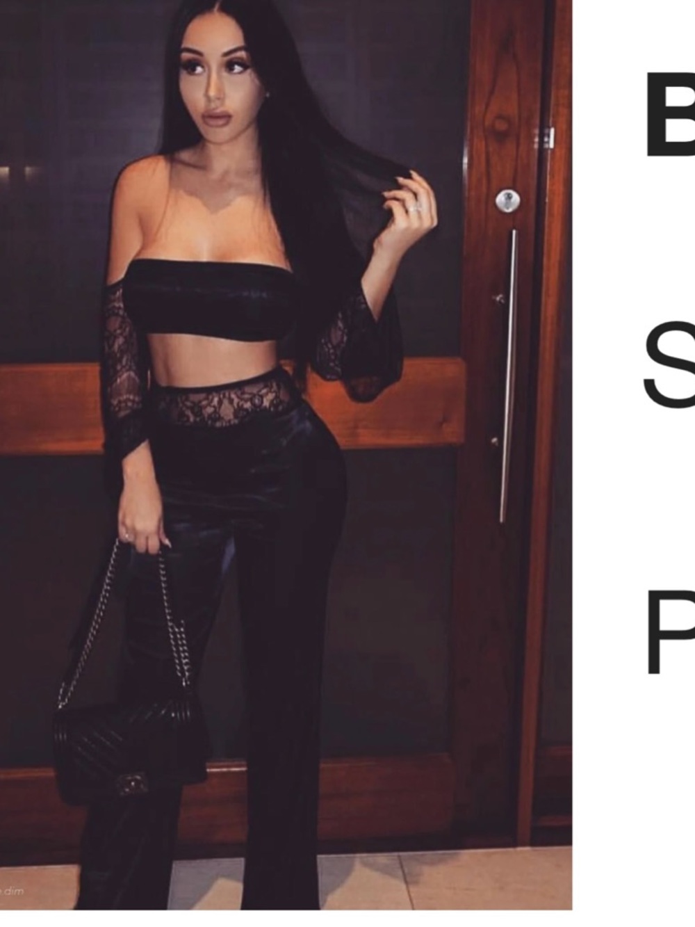 Black Satin High-Waist Pants-Bryanna Lace Pants